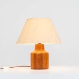 Solid teak table lamp by Kirk Copenhagen (Denmark, 1960s).