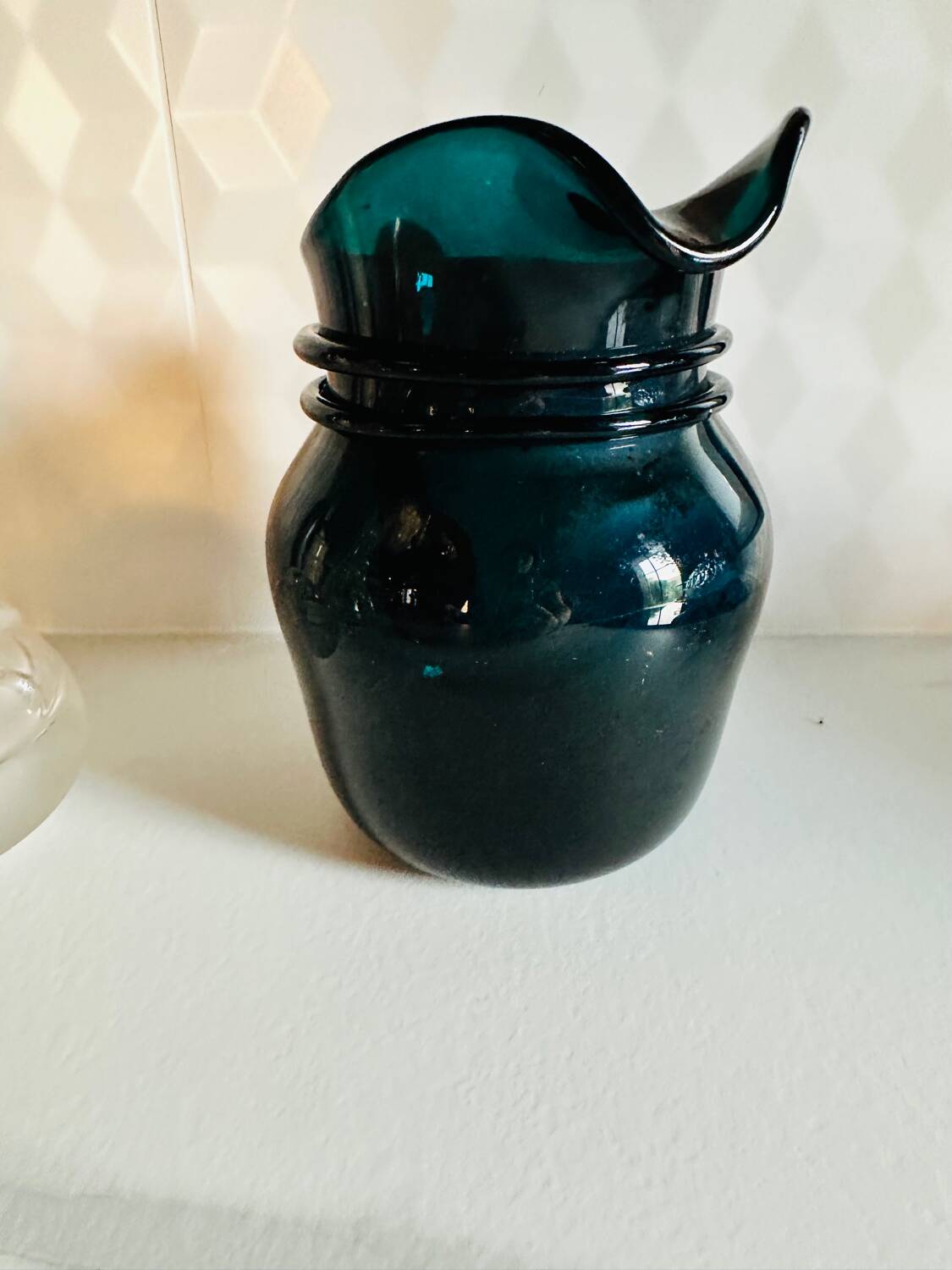 Vintage turquoise blue carafe