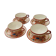 4 Japanese tea cups with saucer with empress in lithophany