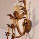 Set von 2 vergoldete Hollywood-Regency Wandlampen, Italien, 1950-70e