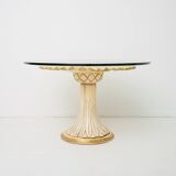 Round carved wooden table, Italy, 1960s