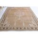 Vintage Turkish Hand-Knotted Wool Cotton Brown Area Rug 69x71