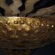 Pendant lamp forming sun golden metal with gold leaf Vintage 50s SB