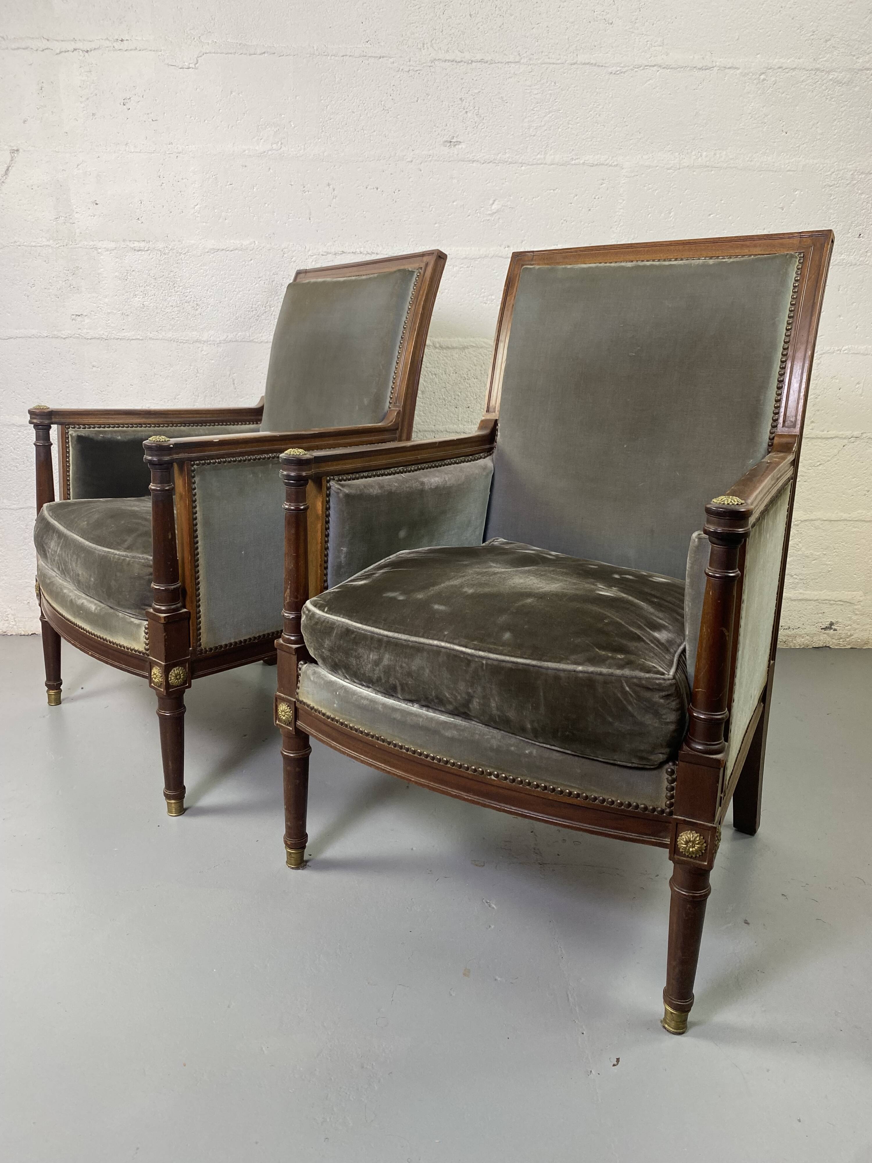 Pair of Empire armchairs