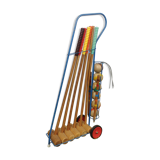 Vintage croquet game with trolley