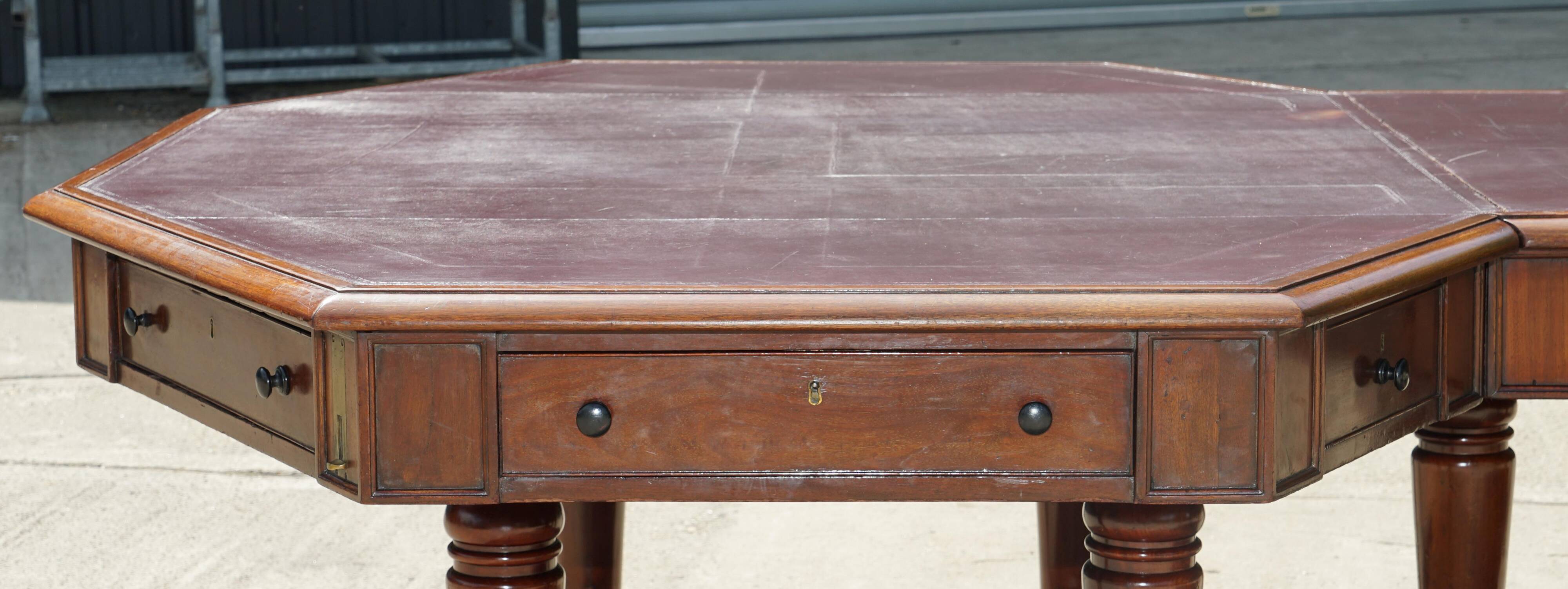 George III Antique Library Desk in Solid Mahogany 1780