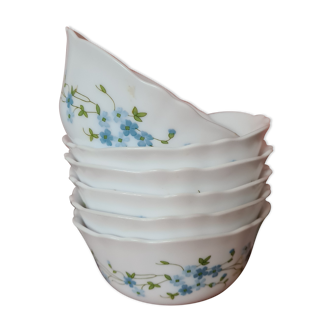 Series of 6 bowls in arcopal