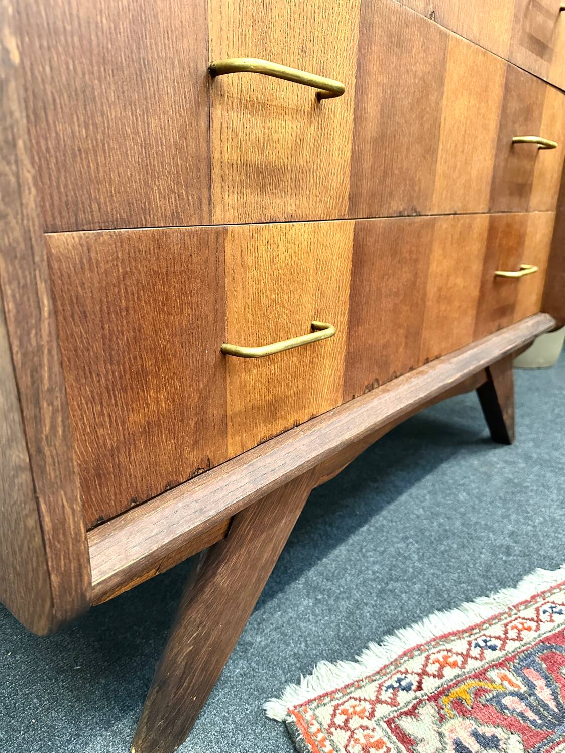 Vintage chest of drawers with compass feet