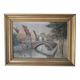 Oil on Canvas Landscape The Old Canals of Bruges - Signed Glossier