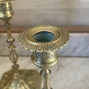 Paire de bougeoirs en laiton XIXème
