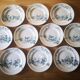 Lot 10 round plates old earthenware longwy Cute birds iron earth ø 23 cm