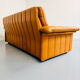 Ancien Canapé 3 places De Sede en cuir épais cognac design années 70