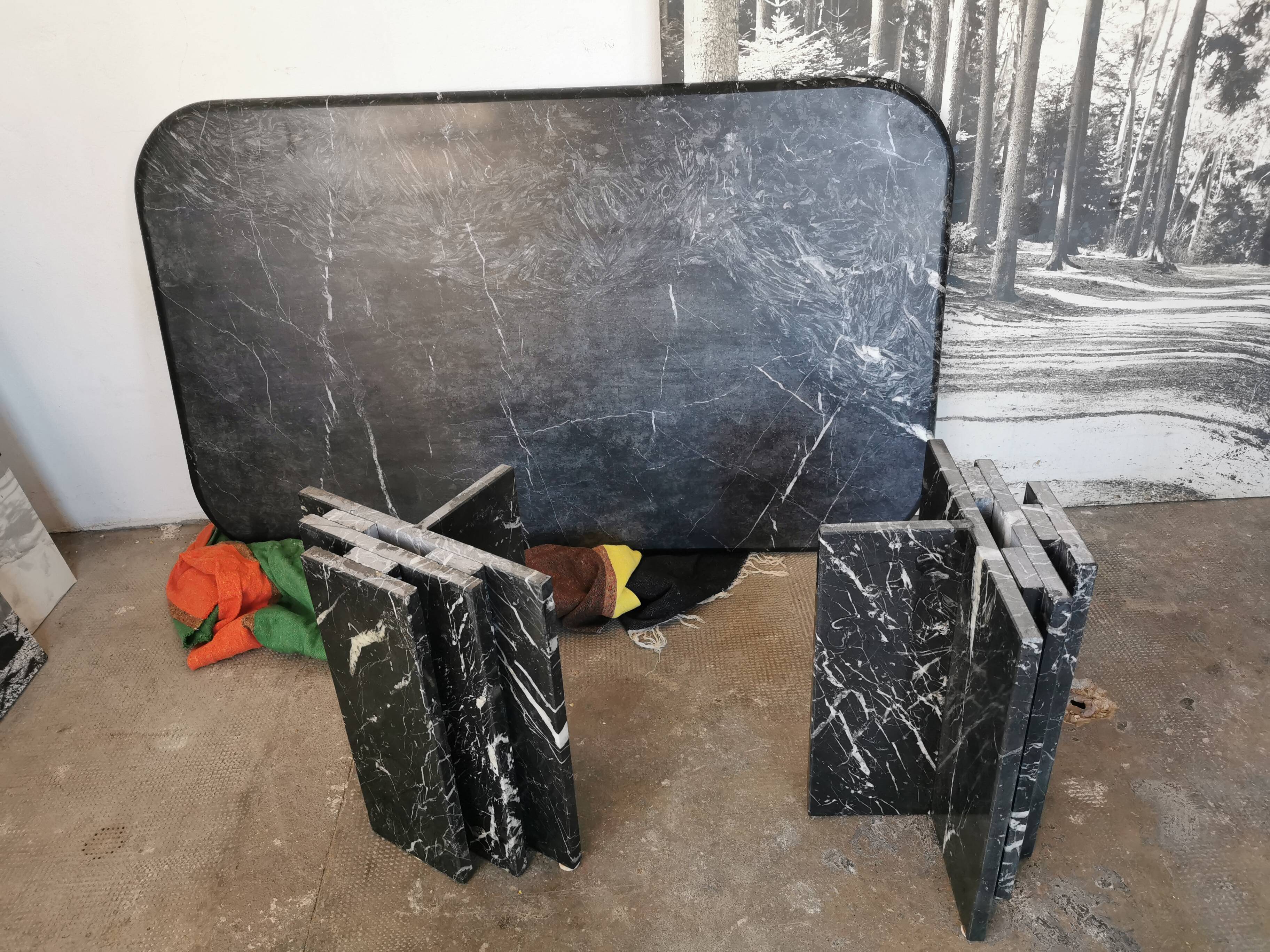 Black marble coffee table