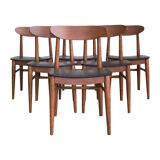 Set of 6 the 1960s Danish teak chairs