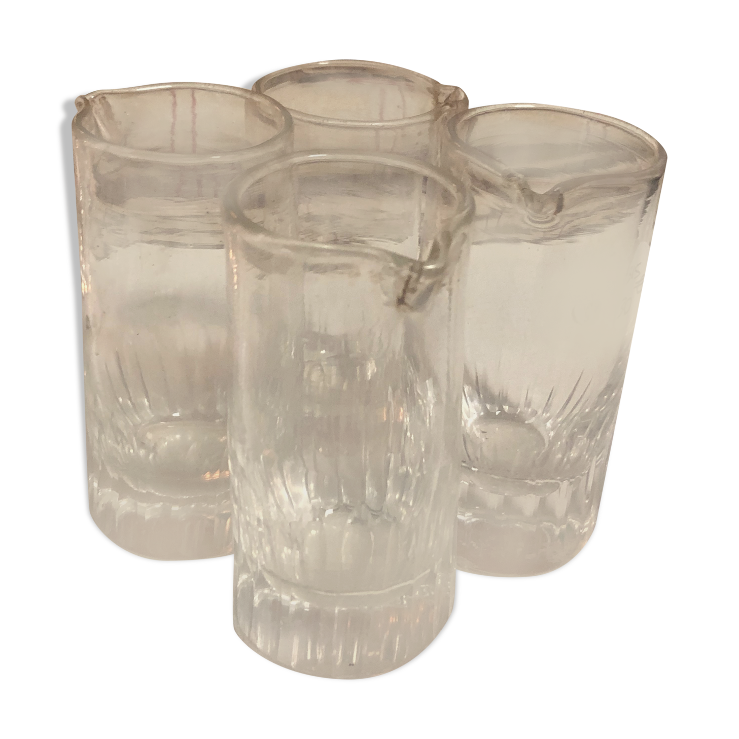 Four glasses with liqueur