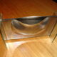Glass and steel vase, circa 1970