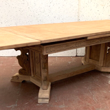 Renaissance style table in solid oak, 20th century