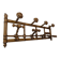 Wall-mounted coat rack made of turned wood