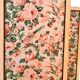 Antique 4-panel floral screen
