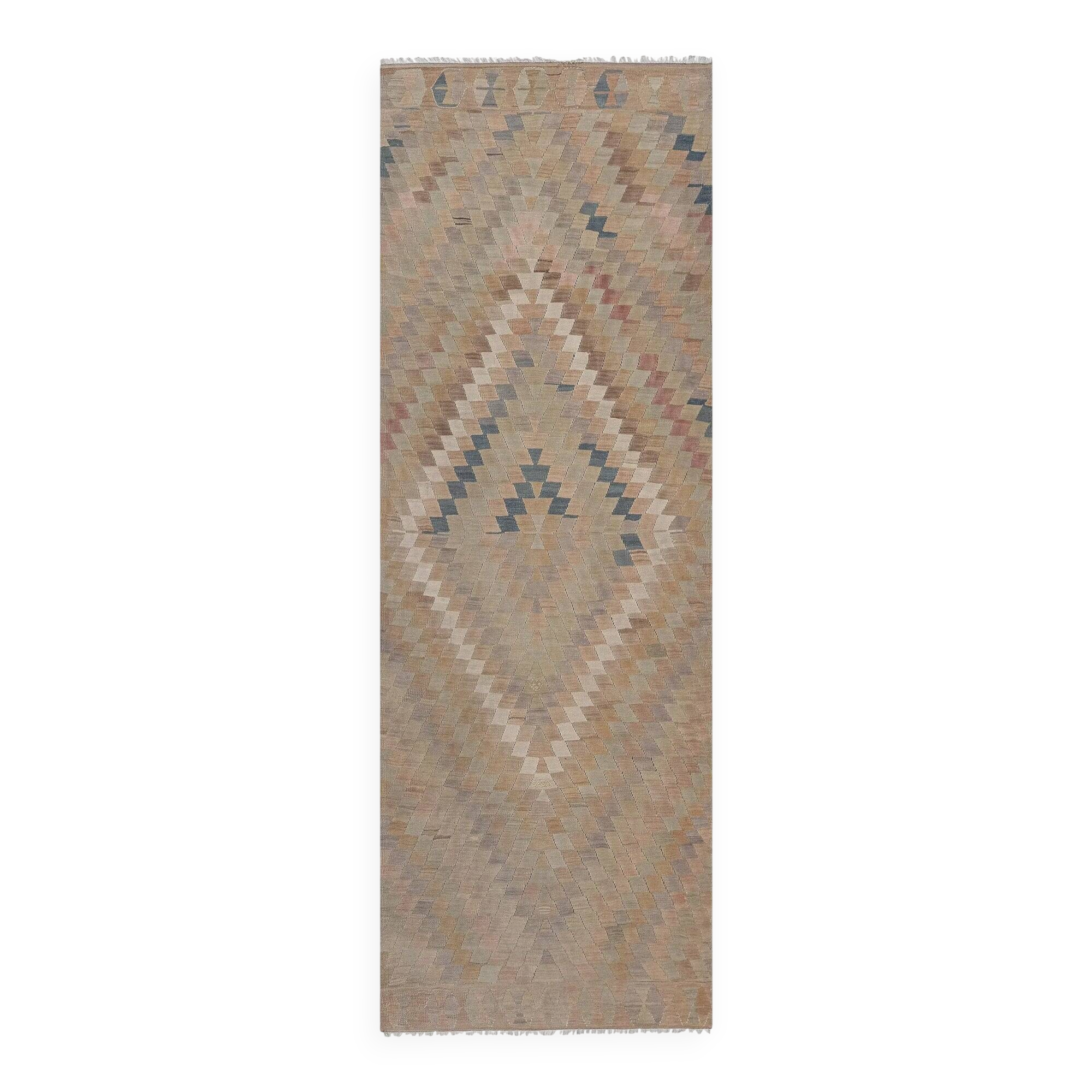 Vintage Turkish hallway rug 134x374 cm