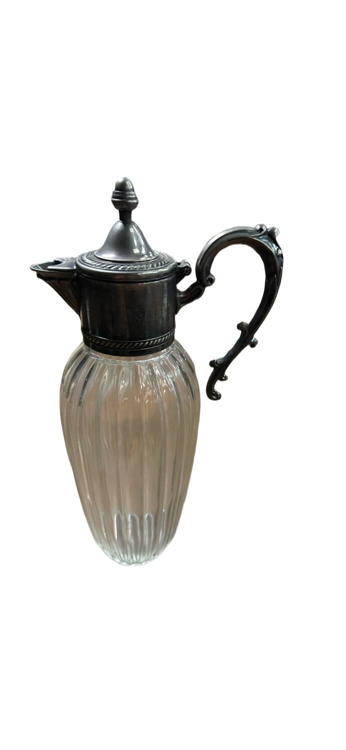 Aiguière verre et étain 1950