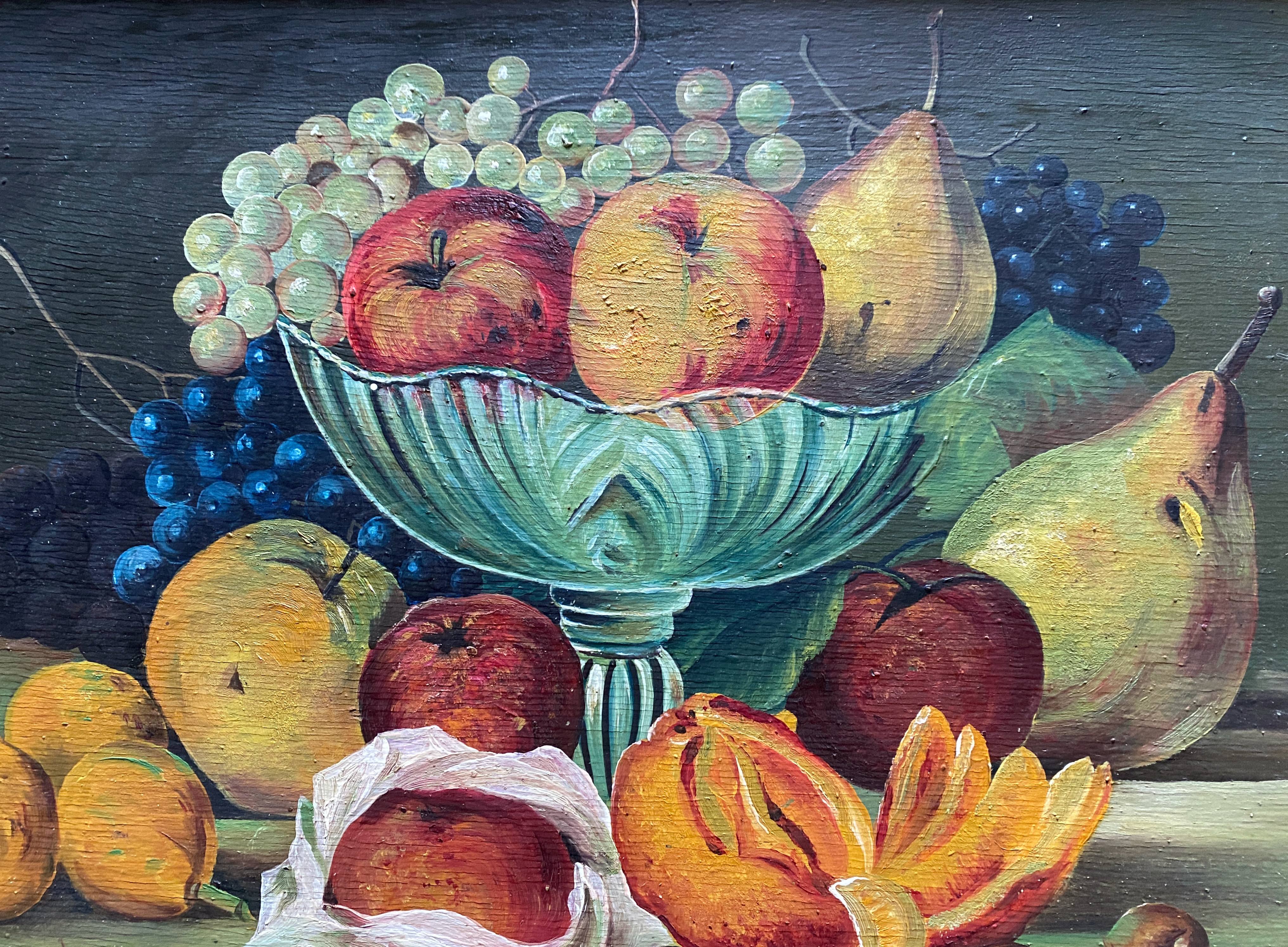 Hsp painting "still life with fruit" signed leyval early xx°