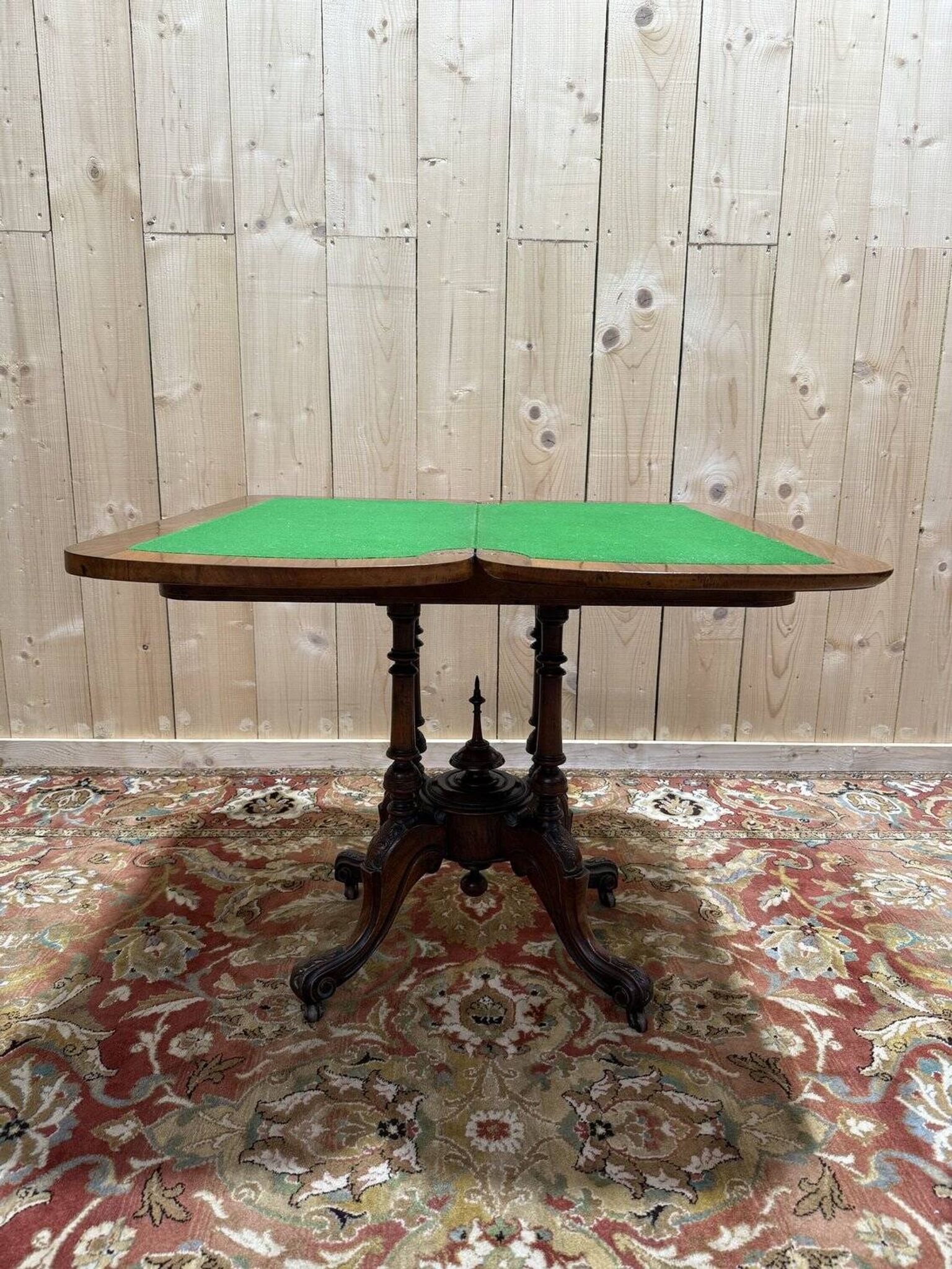 Table à jeux Anglaise - Victorienne en marqueterie