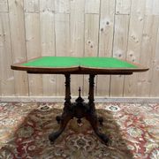 Table à jeux Anglaise - Victorienne en marqueterie