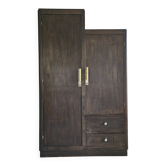 Armoire asymetrique parisienne penderie vintage Art déco bois foncé 