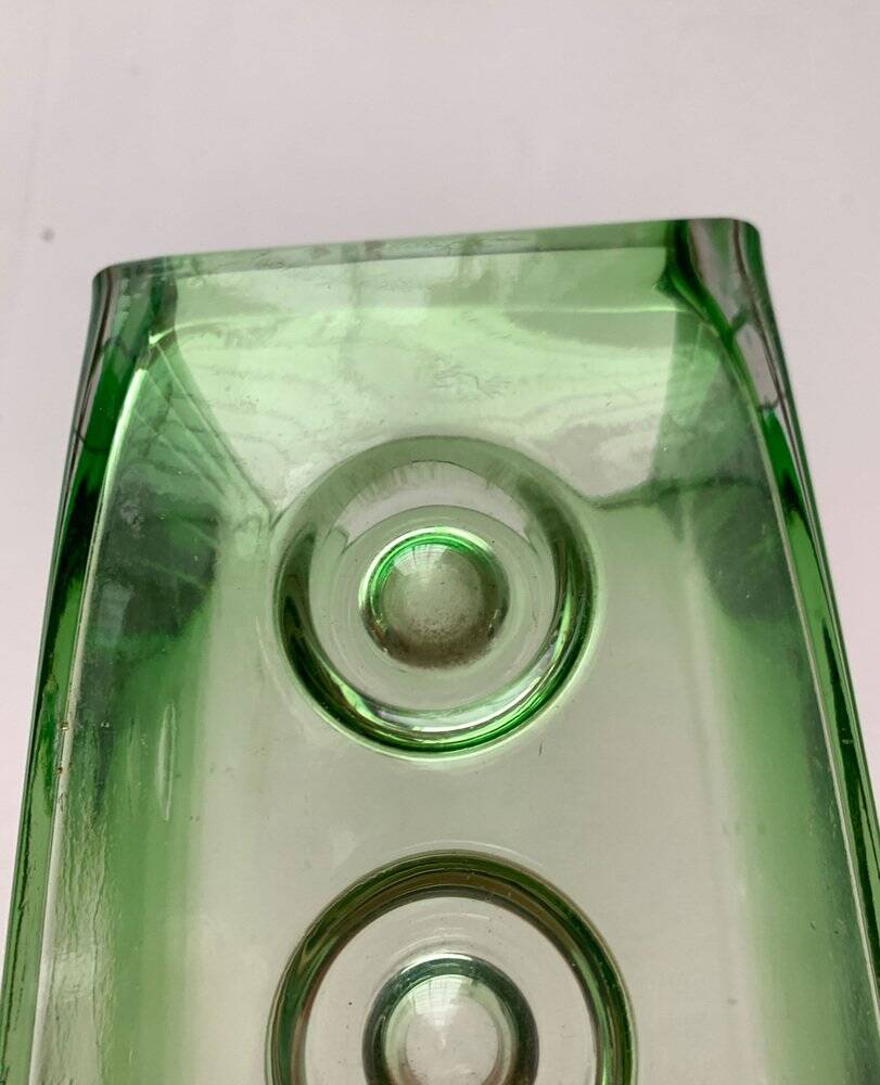 Brutalist glass block vase from the mid-century space age, 1960s
