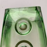 Brutalist glass block vase from the mid-century space age, 1960s