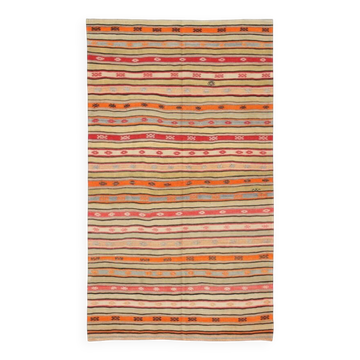 Striped Vintage Kilim Rug, 163x282Cm Wool Kilim Rug