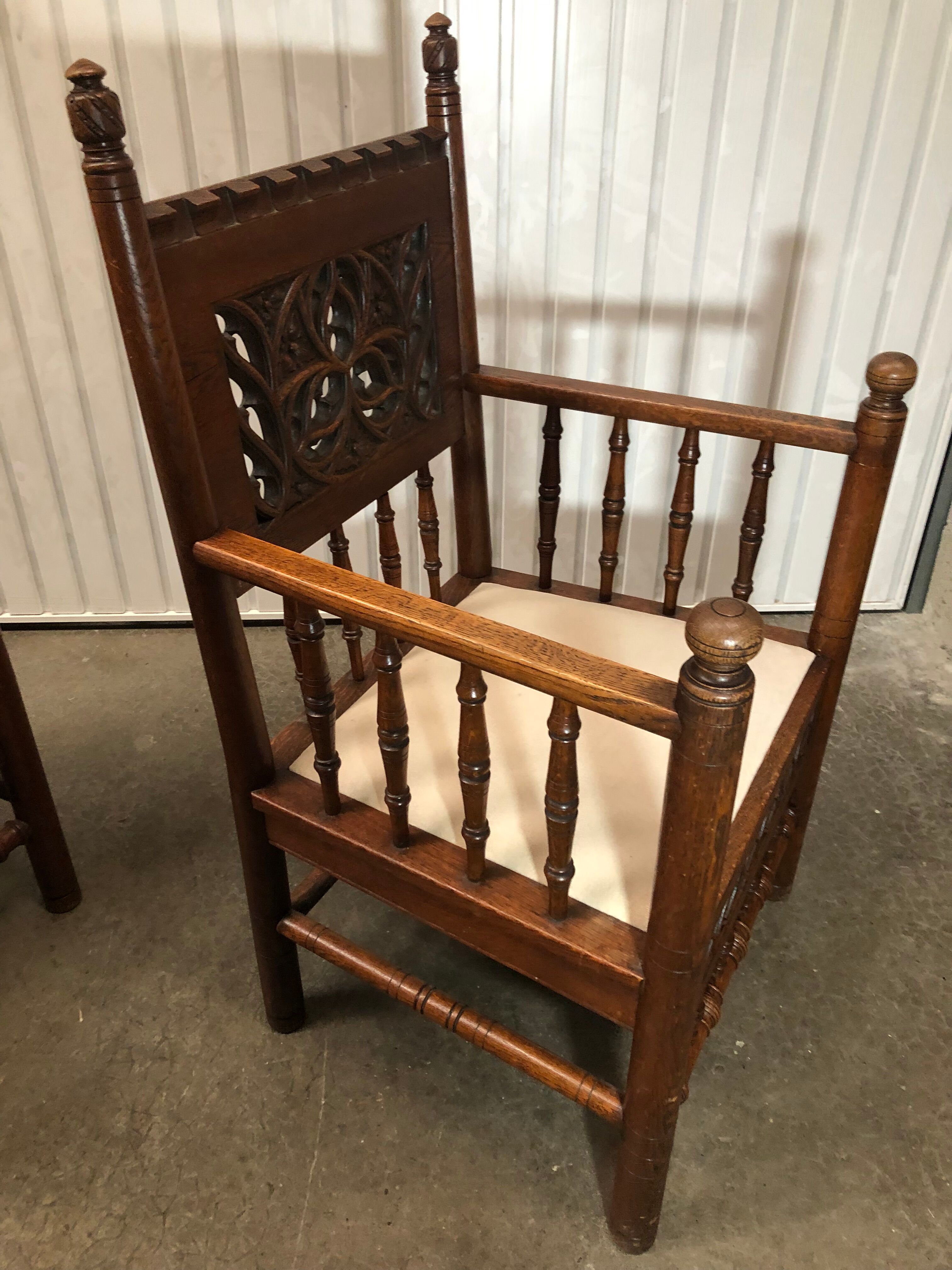 2 armchairs old Gothic style