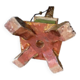 Polychrome gilded carved wood floor lamp ep 1940