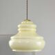 Mid-Century Italian Yellow Glass and Brass Pendant Lamp