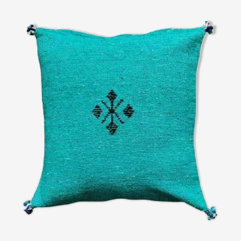 Moroccan green cotton cushion