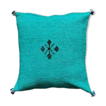 Moroccan green cotton cushion