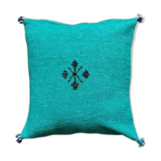 Moroccan green cotton cushion