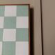 Beige and white Chessboard Wall Mural in wood frame – Italian 1980s abstract art