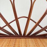 Vintage rattan bookcase shelf