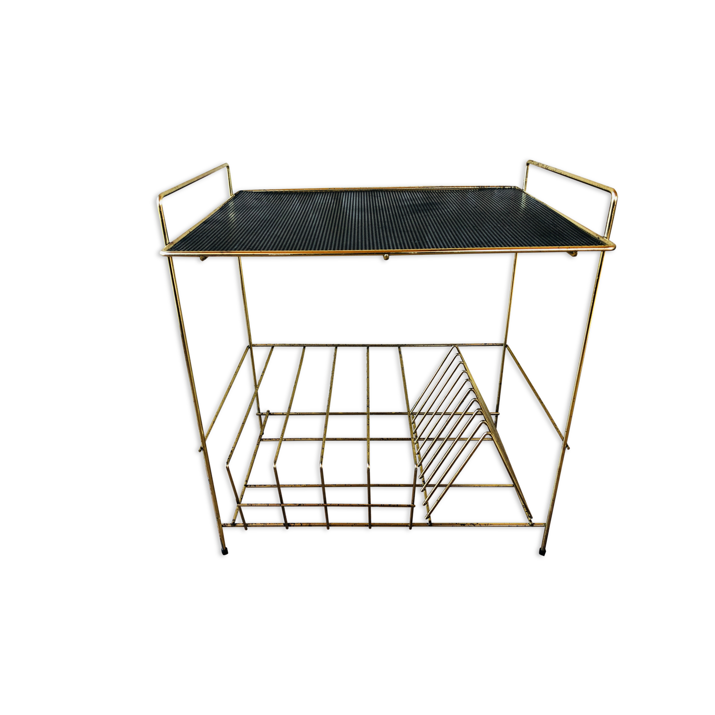 Table d'appoint rangement pour vinyl  vintage années 60
