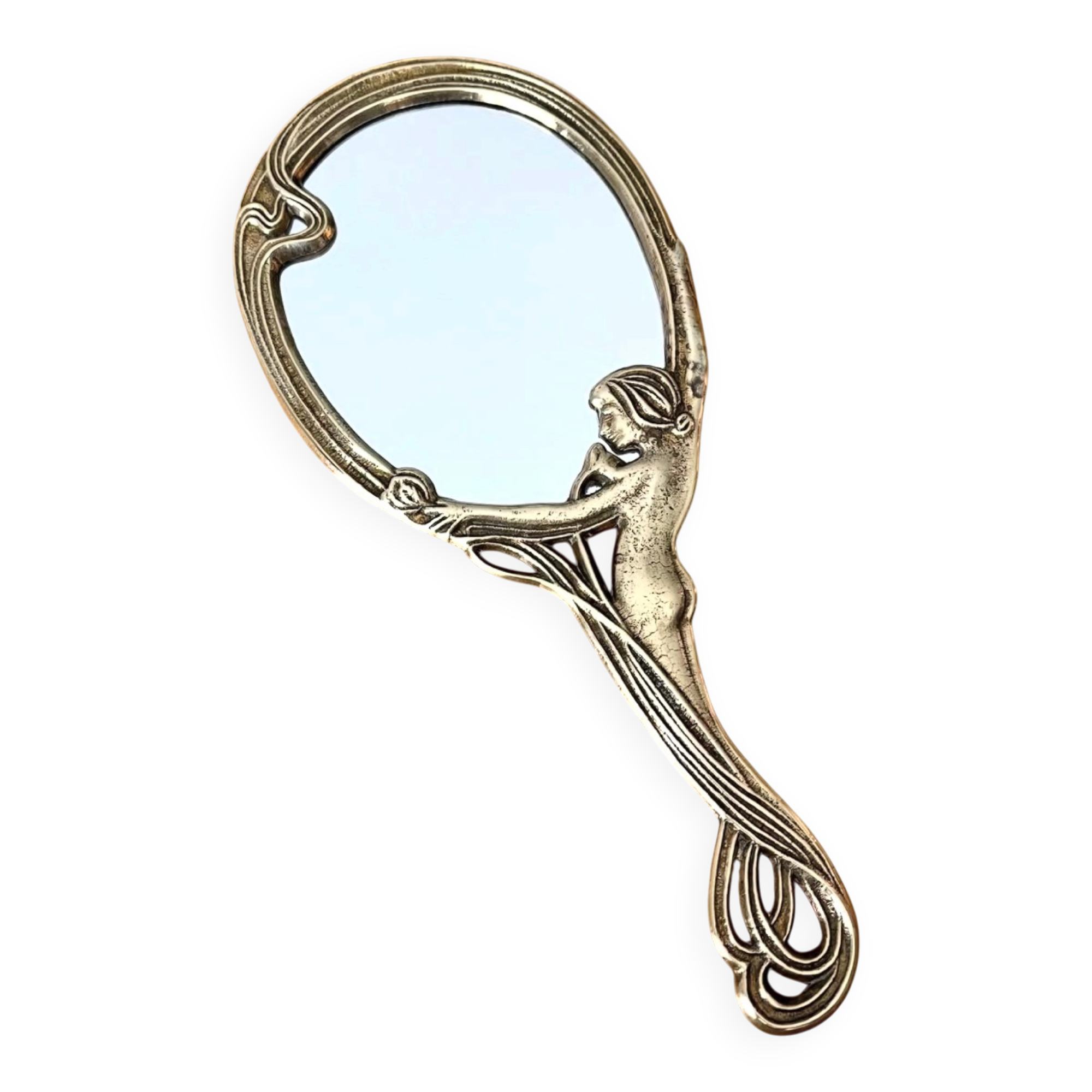 Vintage brass mirror