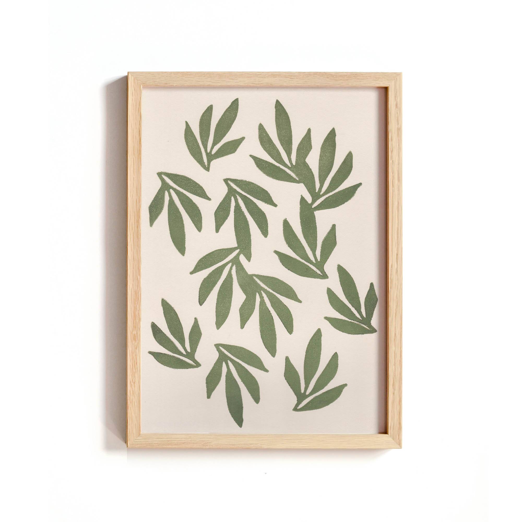 Painting on paper, foliage illustration, painting b205 signed Eawy