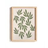 Painting on paper, foliage illustration, painting b205 signed Eawy