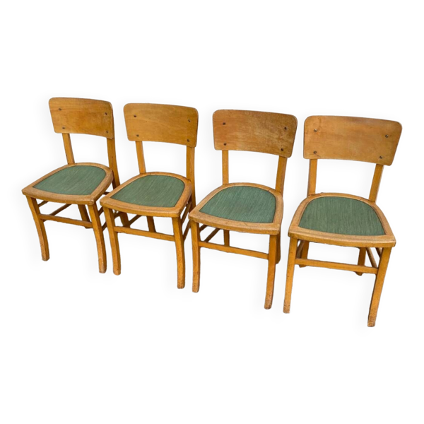 Set de 4 chaises bistrot vertes