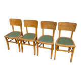 Set of 4 green bistro chairs