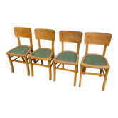 Set of 4 green bistro chairs