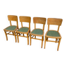 Set of 4 green bistro chairs