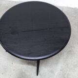 Ercol 1960 model 308 coffee table half-moon matte black