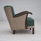 1950s, Danish armchair, original green/beige furniture wool, beech wood.